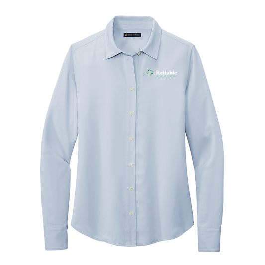 Reliable Women’s Full-Button Satin Blouse