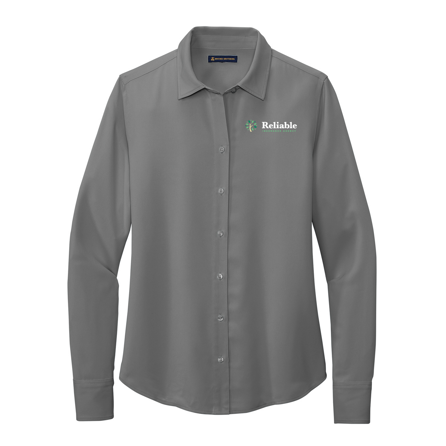 Reliable Women’s Full-Button Satin Blouse