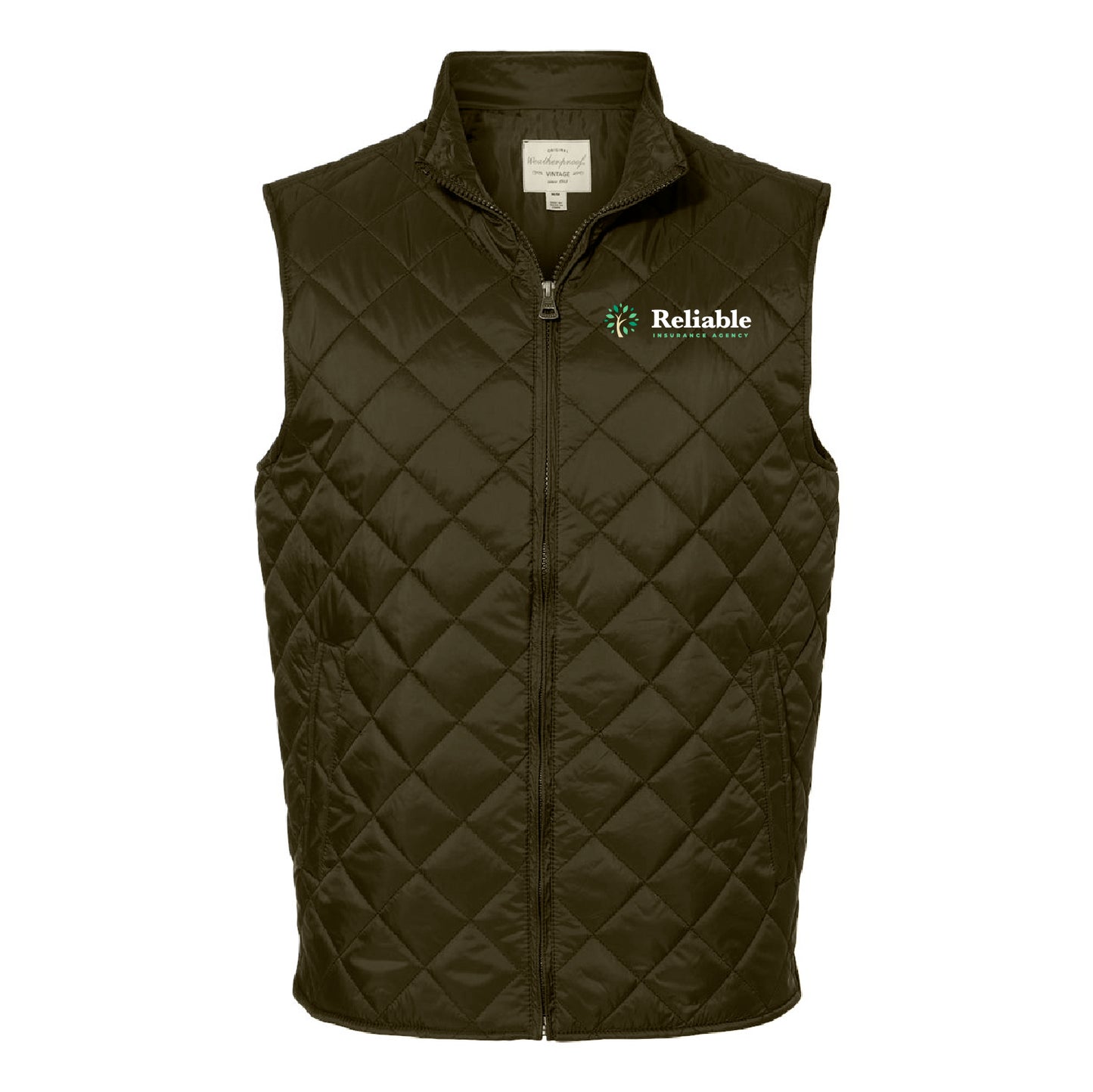 Reliable Vintage Diamond Quilted Vest - Embroidered