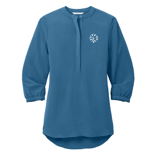 Reliable Women's 3/4-Sleeve Textured Crepe Tunic