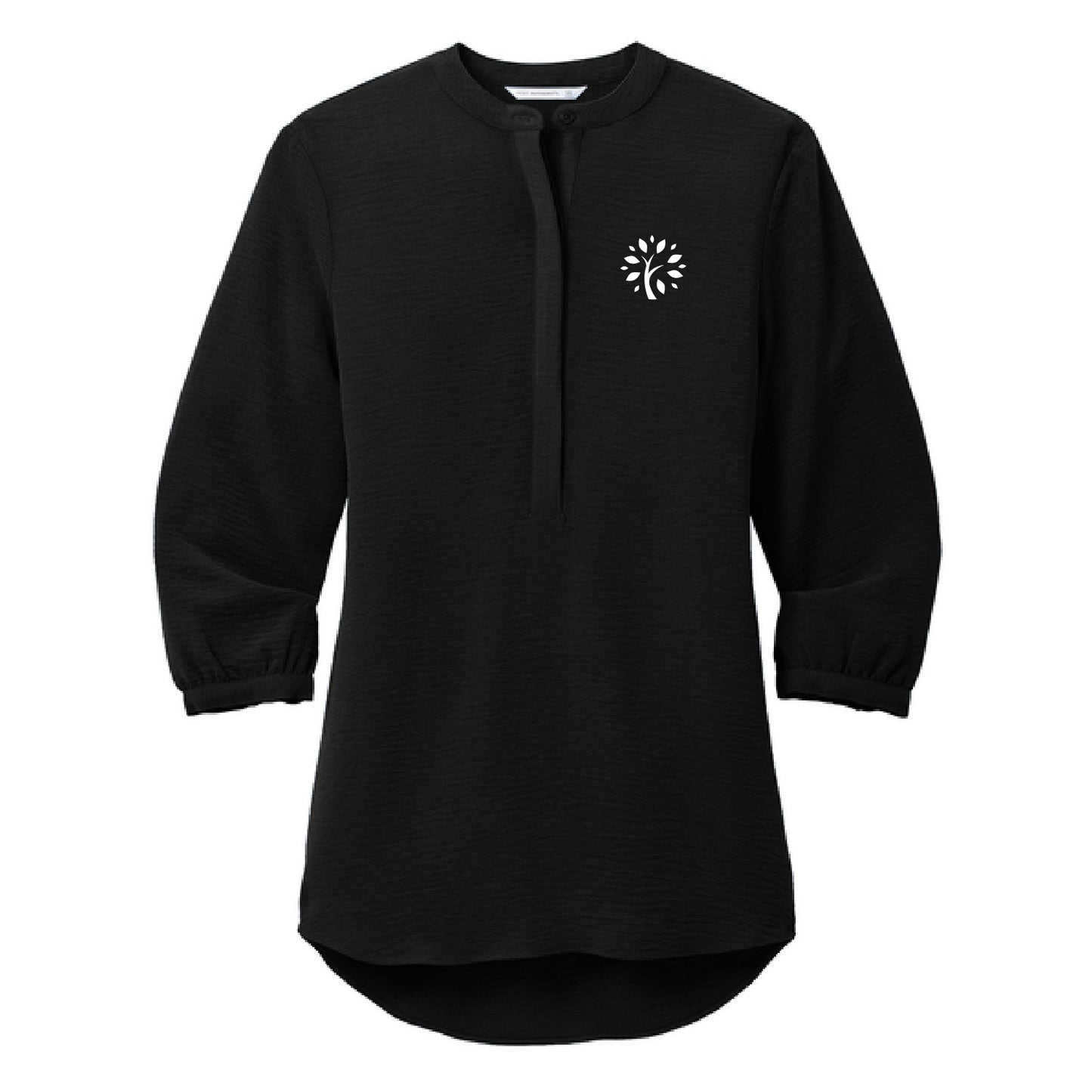 Reliable Women's 3/4-Sleeve Textured Crepe Tunic