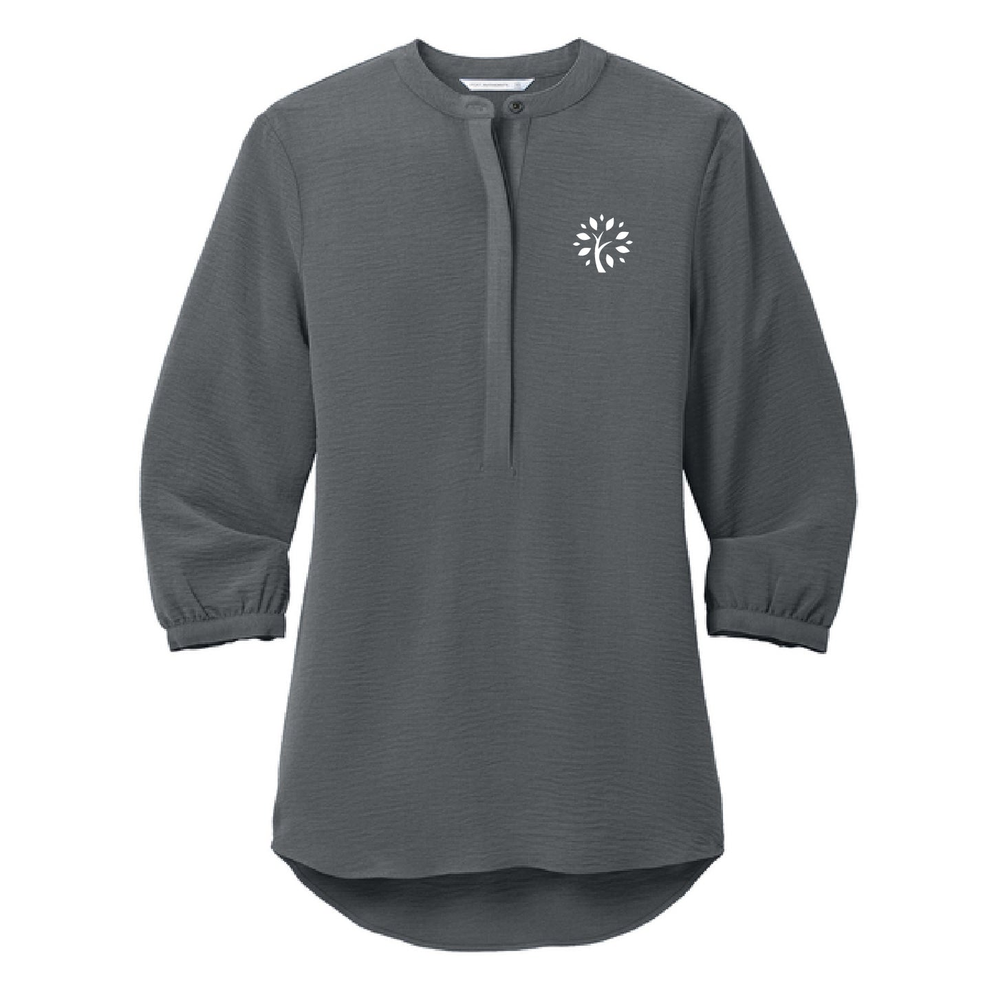 Reliable Women's 3/4-Sleeve Textured Crepe Tunic