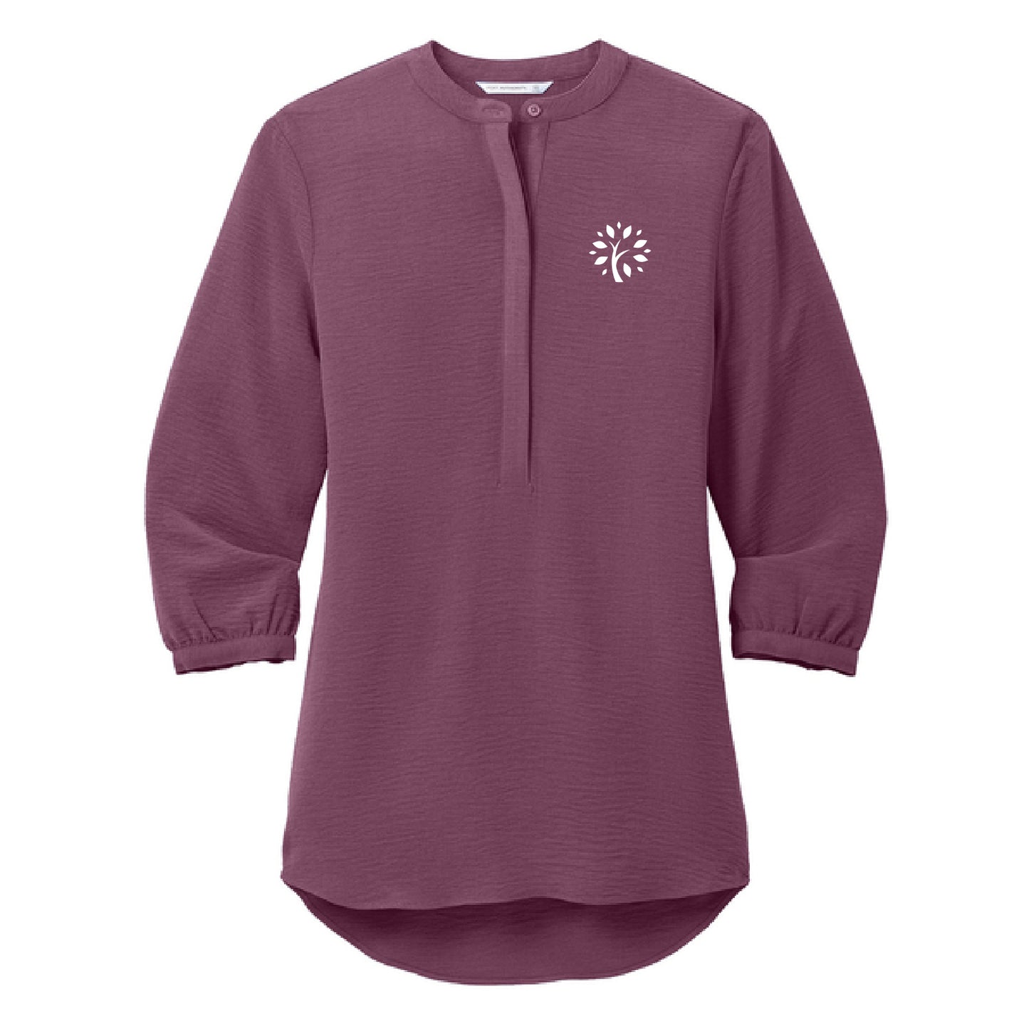 Reliable Women's 3/4-Sleeve Textured Crepe Tunic