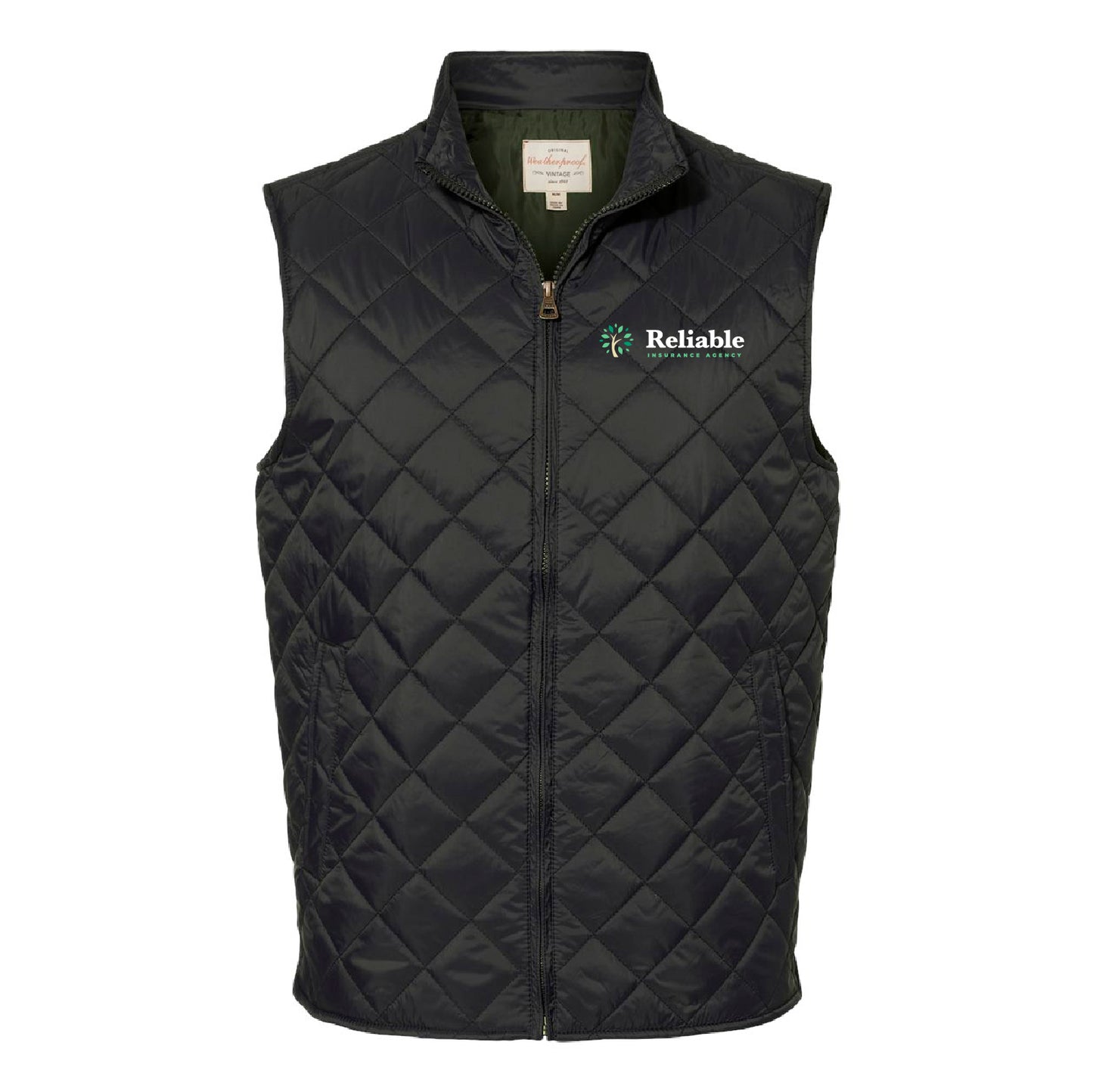 Reliable Vintage Diamond Quilted Vest - Embroidered